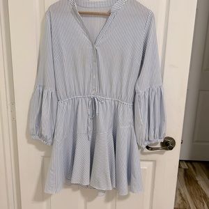 Stripe dress Size S/M. Baby blue/white